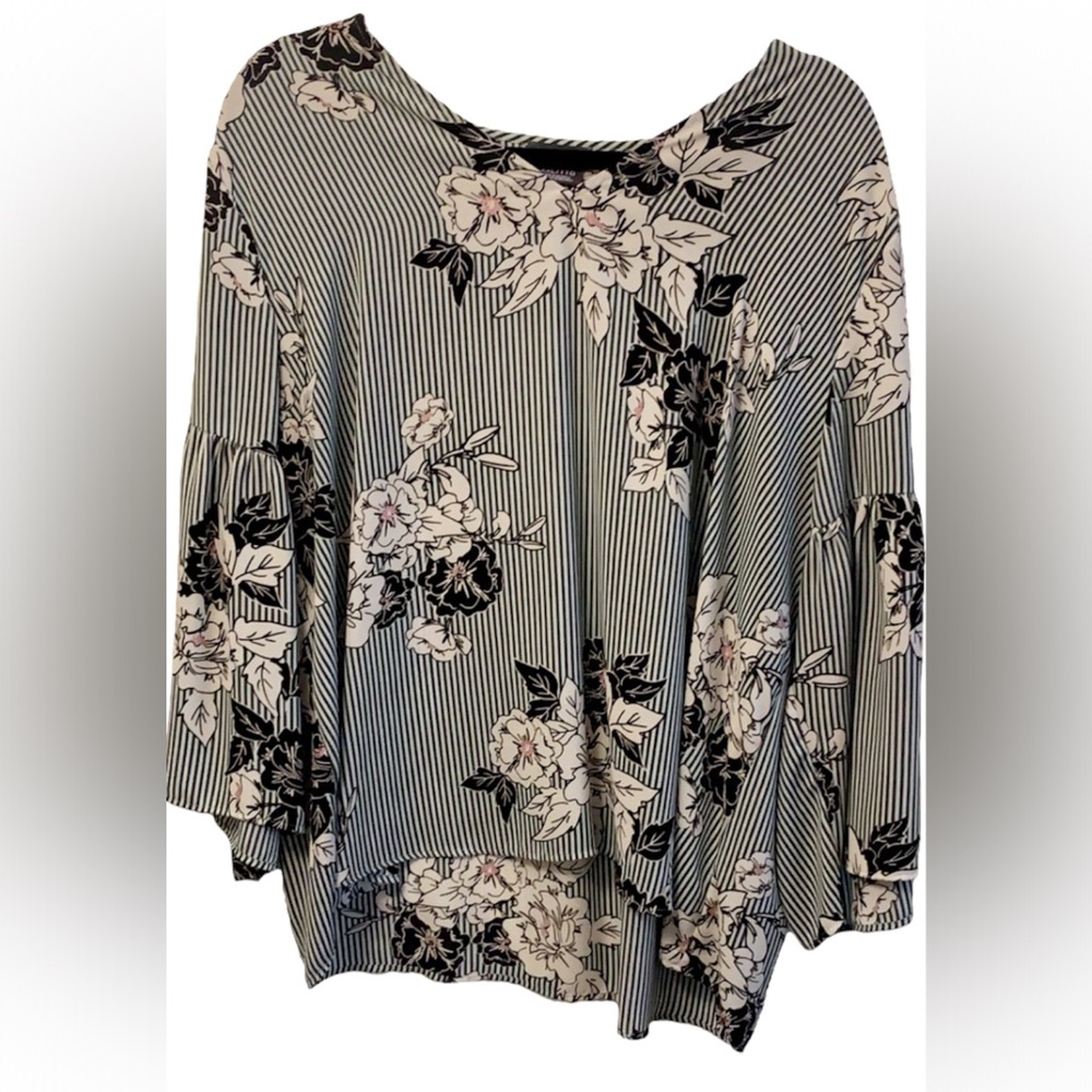 XXL Van Heusen Stripped Floral Blouse